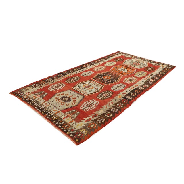 Traditional Mid 20th Century Vintage Turkish Kilim Rug For Sale - Image 3 of 7