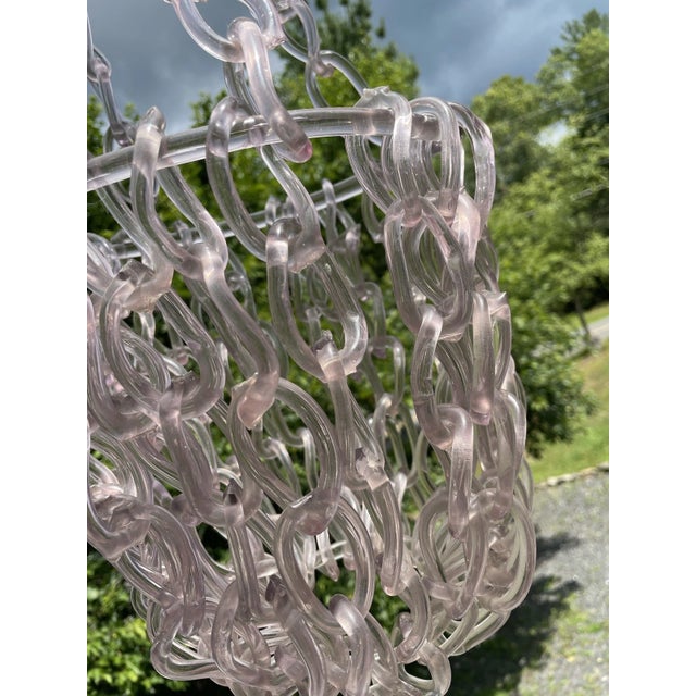 Late 19th Century Rare Fine Antique 19th C. Victorian Free Blown Glass Whimsy Hanging Chain Basket For Sale - Image 5 of 18