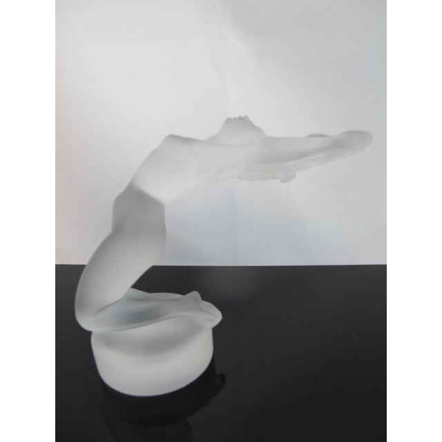 Art Deco Lalique Crystal Art Deco Chrysis Nude Female Car Mascot Figurine Sculpture For Sale - Image 3 of 13