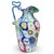 Art Deco Fratelli Toso Murano Antique Early Millefiori Flowers Mosaic Italian Art Glass Ornate Handle Cabinet Vase For Sale - Image 3 of 8