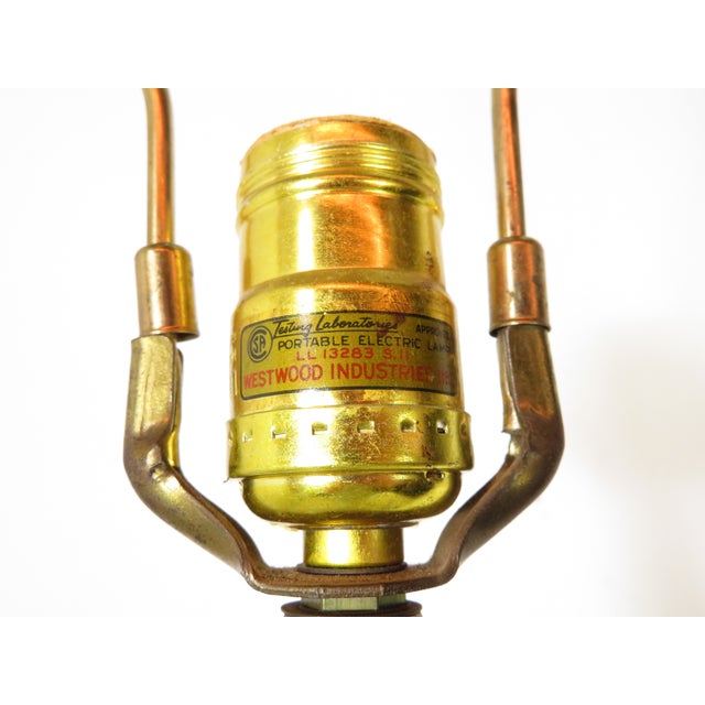 Brown Mid Century Tony Paul for Westwood ~ Tall Walnut & Brass Table Lamp ~ Vintage Retro Designer Lighting For Sale - Image 8 of 15