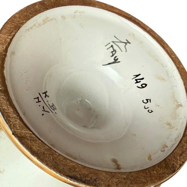 Vintage Ugo Zaccagnini Italian Neoclassical Urns With Faux Malachite Cartouches - A Pair For Sale - Image 15 of 15