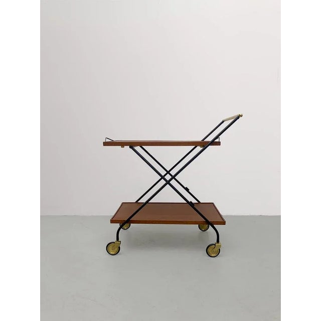 Mid-Century Italian Serving Bar Cart For Sale - Image 5 of 9