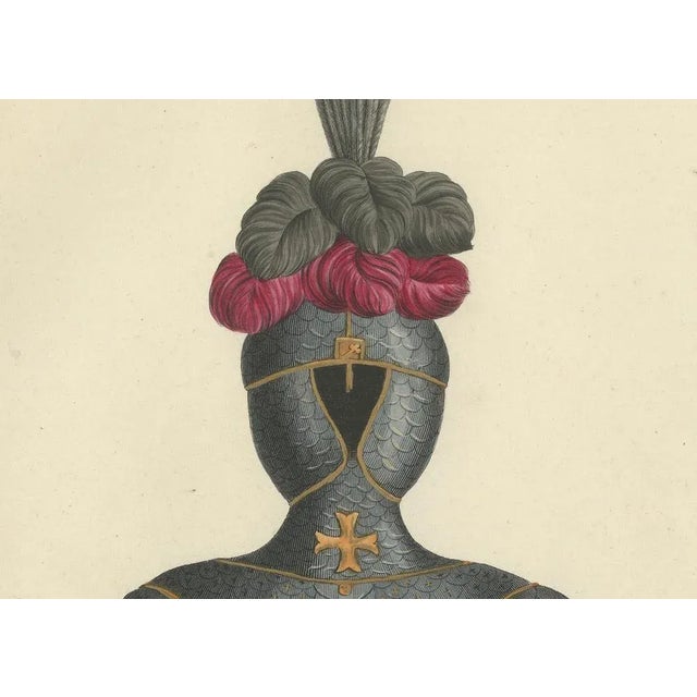 Mid 19th Century Ornate Medieval Armor and Tournament Attire, 1842, Paper For Sale - Image 5 of 6