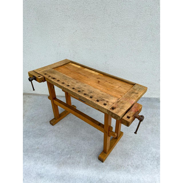 Vintage French Children's Carpenter Workbench, 1950s For Sale - Image 4 of 12