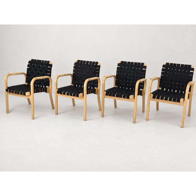 Model 45 Lounge Chairs by Alvar Aalto for Artek, 1970s, Set of 4 For Sale - Image 10 of 18