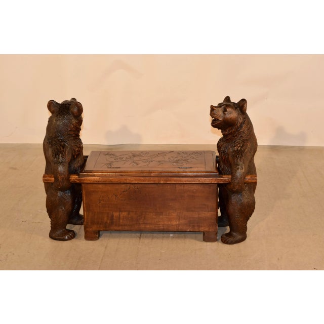 19th C. Black Forest Carved Bear Bench For Sale - Image 11 of 12