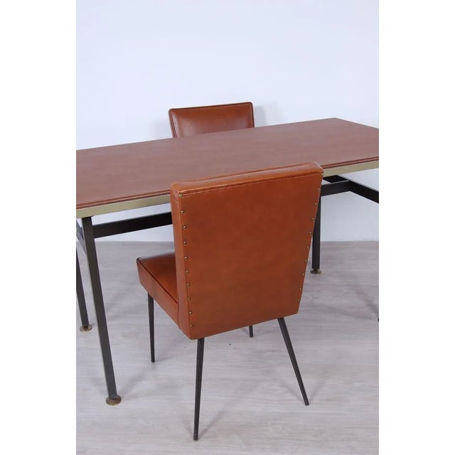 Italian Table and Office Chairs from Trau, 1960s, Set of 5 For Sale - Image 4 of 18