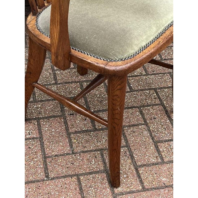 Edwardian Oak Desk Chair For Sale - Image 4 of 6