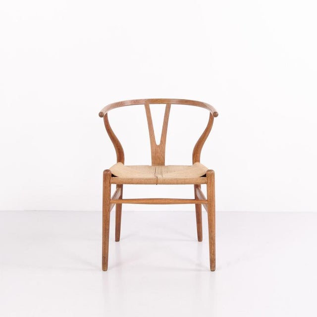 CH24 Oak Dining Chairs with Woven Seats by Carl Hansen & Søn, 1950, Set of 6 For Sale - Image 10 of 12