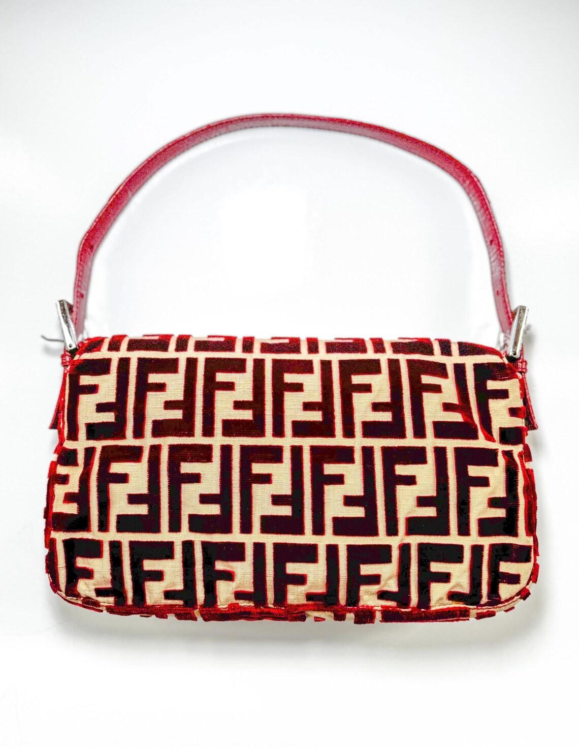 Vintage Fendi Red Velvet Baguette by Fondazione Lisio | Rare