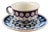 220 ml Cups with Krokus Saucers by Porcelana Boleslawiec, Set of 4 For Sale