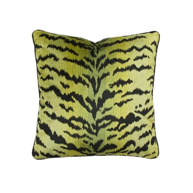 Contemporary The House of Scalamandré Tigre Pillow, Greens & Black For Sale - Image 3 of 3