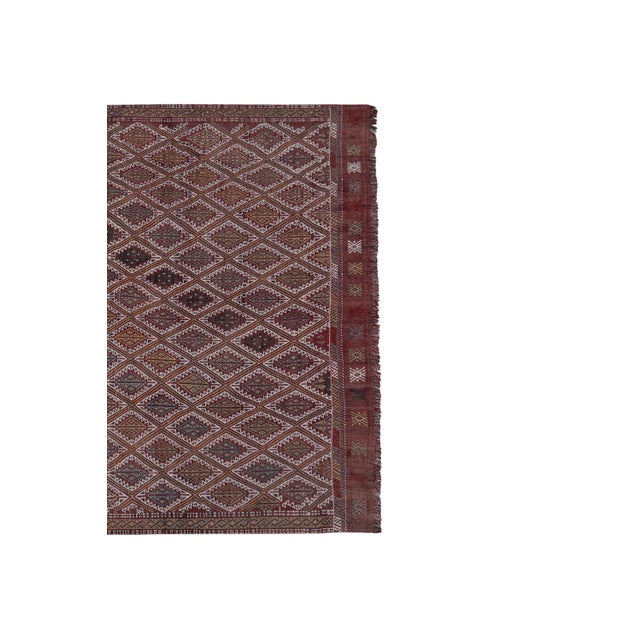 Vintage Turkish Jajim Rug 4'8'' X 7'1'' For Sale - Image 4 of 10