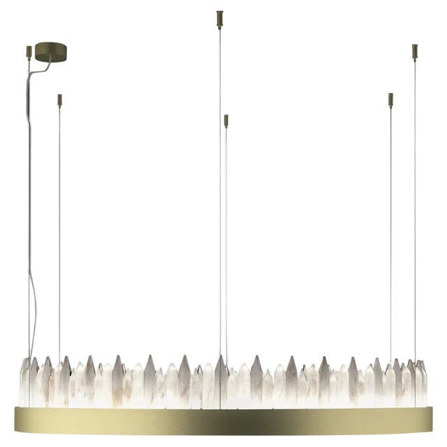 Urano Brushed Brass 60 Pendant Light 3 by Alabastro Italiano For Sale