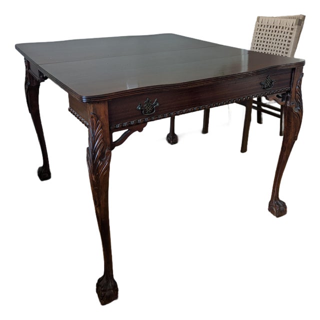 4-in-1 Antique Chippendale Mahogany Extension Table (Desk to Dining) For Sale