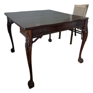 4-in-1 Antique Chippendale Mahogany Extension Table (Desk to Dining)