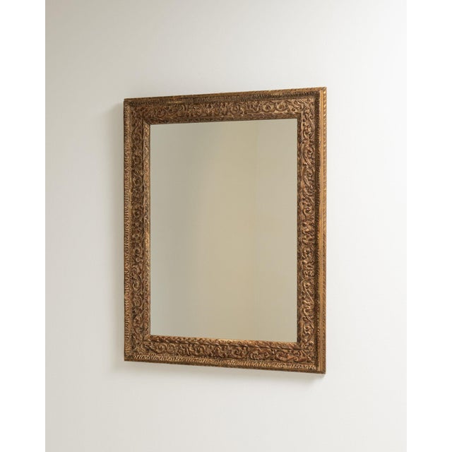 Wood 1900-1909 France Antique Gold Carved Giltwood Mirror For Sale - Image 7 of 10