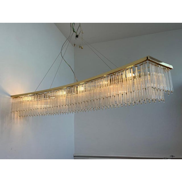 Austrian Glass and Brass Chandelier, 1980s For Sale - Image 13 of 15