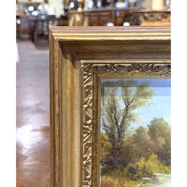 19th Century English Landscape Oil Painting With Castle and River For Sale - Image 4 of 8
