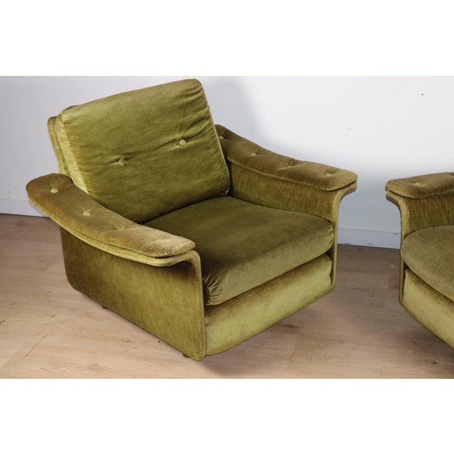 Vintage Velvet Armchairs, 1960s, Set of 2 For Sale - Image 6 of 18