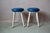 Vintage Rockabilly Stools in Blue Faux Leather with Studs and Compass Legs, 1960s, Set of 2 For Sale - Image 4 of 9
