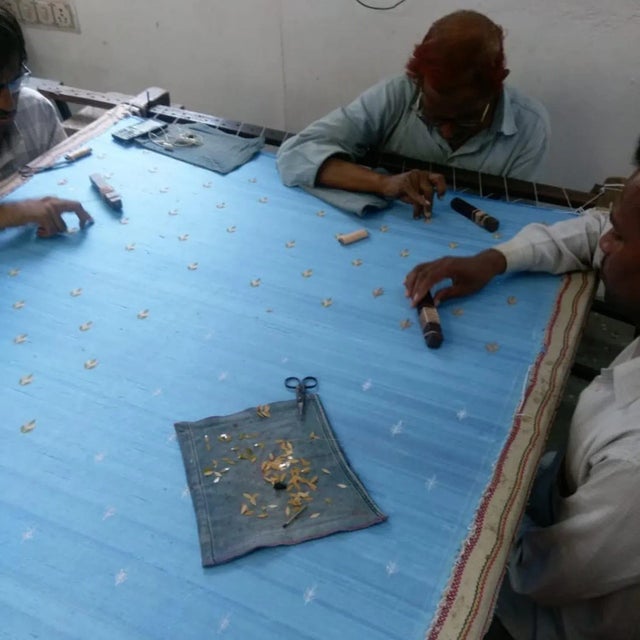 2020s Neem Pillow Case - Deep Sky Blue, 20" x 20" For Sale - Image 5 of 6