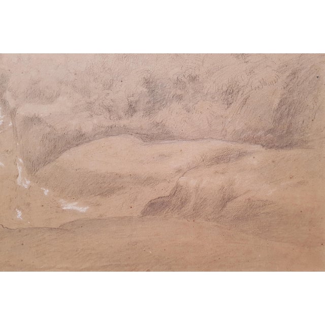 Paper Rousseau Theodore - 1840 - Landscape With Rocks - Large Drawing For Sale - Image 7 of 14