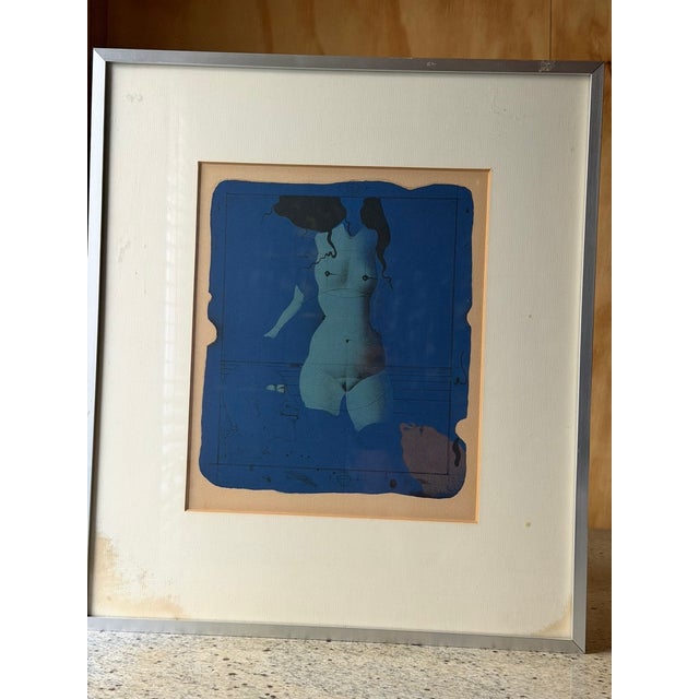 Paul Wunderlich, Torso sur une pierre bleue, Nude, Original Lithograph, 1972, Framed For Sale - Image 10 of 10