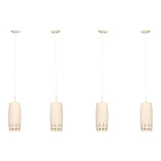 Set of 4 Vintage Mid-Century Modern Style Ceramic Pendant Lights For Sale