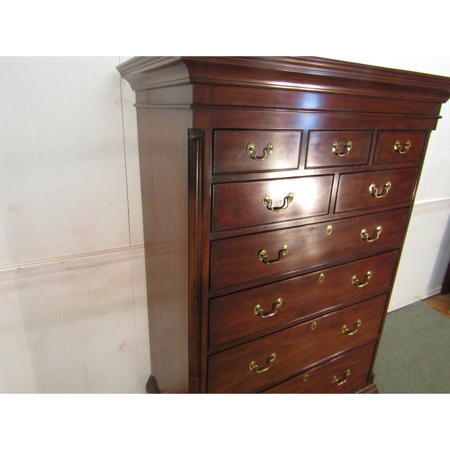 Henkel Harris Henkel Harris Solid Mahogany New Market Chest of Drawers For Sale - Image 4 of 10