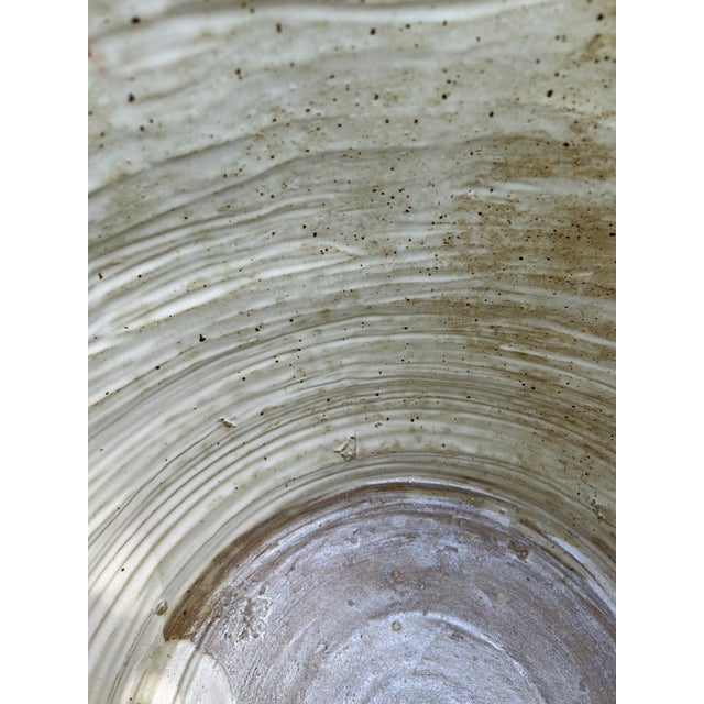 Ivory Large Ivory Glazed Terracotta Planter With Flared Rim For Sale - Image 8 of 9