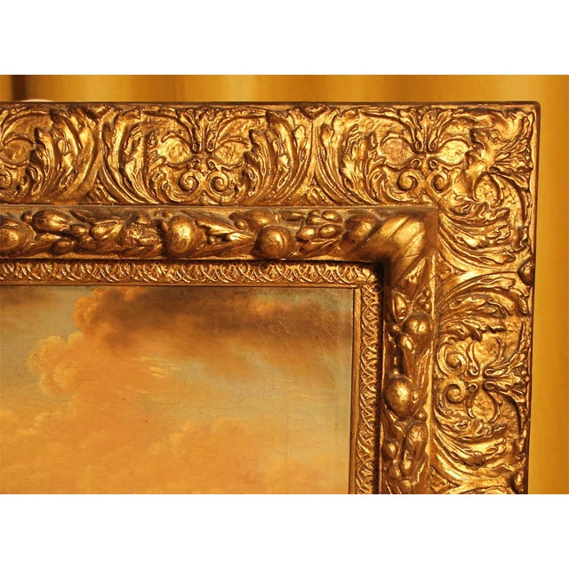 Romantic Rhine Landscape with Figures, 1800s, Oil on Canvas, Framed For Sale - Image 9 of 11