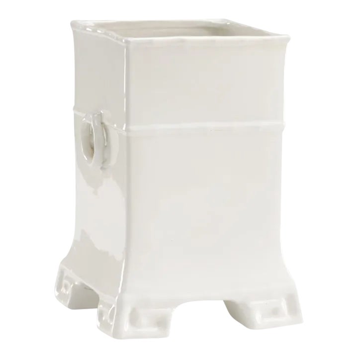 Greek Key Vase - White | Chairish