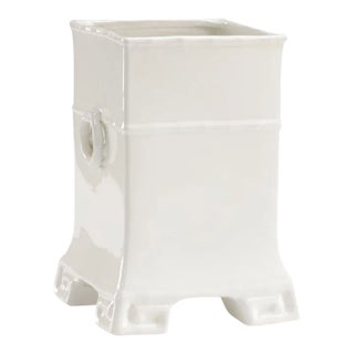 Greek Key Vase - White For Sale