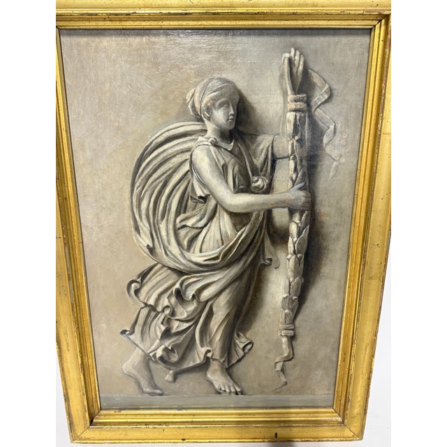19th Century, Grand Tour Grisaille Allegory of Victory With Roman Standard For Sale In Providence - Image 6 of 12