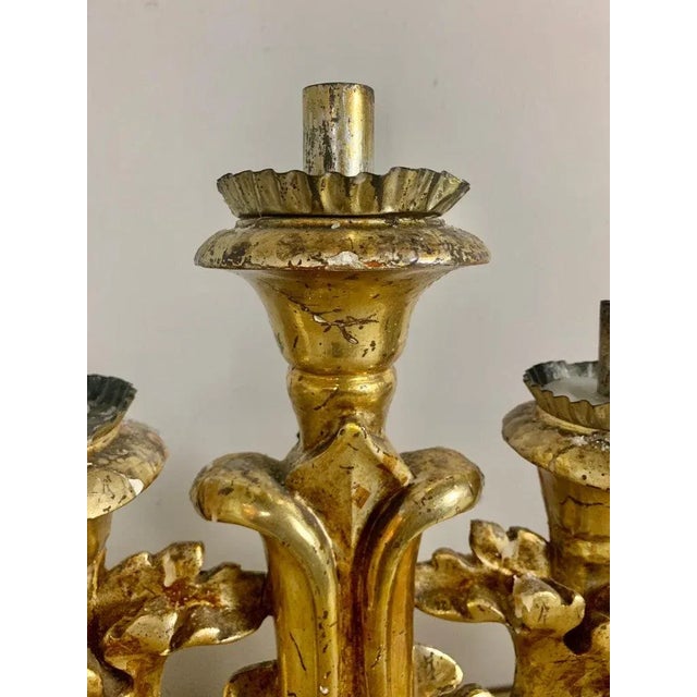 Pair of 19th Century Italian Giltwood Candleholders | Chairish