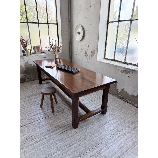 Vintage Farmhouse Table in Walnut, 1950s For Sale - Image 10 of 18