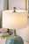 Early 21st Century Coastal Modern Faceted Ceramic Table Lamp in Sea Glass Glaze With Brass Accents For Sale - Image 5 of 7