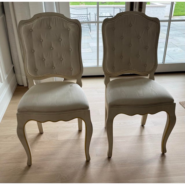 Ivory Jacques Bodart Louis XV Style Chairs With Hand-Painted Cane, a Pair For Sale - Image 8 of 9