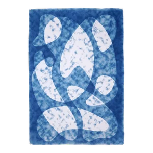 2023, Abstract Mid-Century Modern Shapes, Handmade Monotype of "Dark Cloudy Shapes"