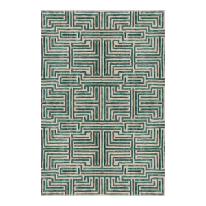 Knossos Hand-Tufted Maze Rug, Boxwood Green, 4x6
