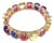 Bochic "Capri" Natural Ruby, Sapphire & Peridot Bracelet Set 18K Gold & Silver For Sale