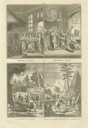 Workshop of Picart, Marriage, Baptism, and Other Customs of the Sami People in Lapland, 1726, Print