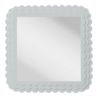 Fleur Home Carnival Krewe Square Mirror in Pelican Gray, 48x48 For Sale