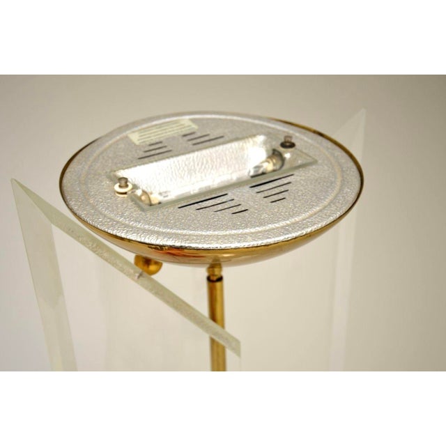 An extremely stylish and well made vintage Italian brass and acrylic glass floor lamp, dating from the 1970’s. This is of...