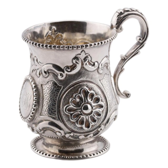 Antique English Sterling Silver Christening Cup, 1858 For Sale