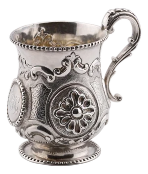 Antique English Sterling Silver Christening Cup, 1858