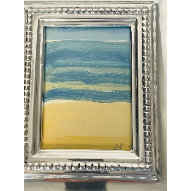 1970s Small Sunny Isles Miami Seascape in Heavy Metal Fame For Sale - Image 4 of 5