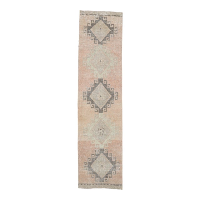 2'9x11'6 Ft, Oushak Vintage Turkish Runner Handwoven For Sale